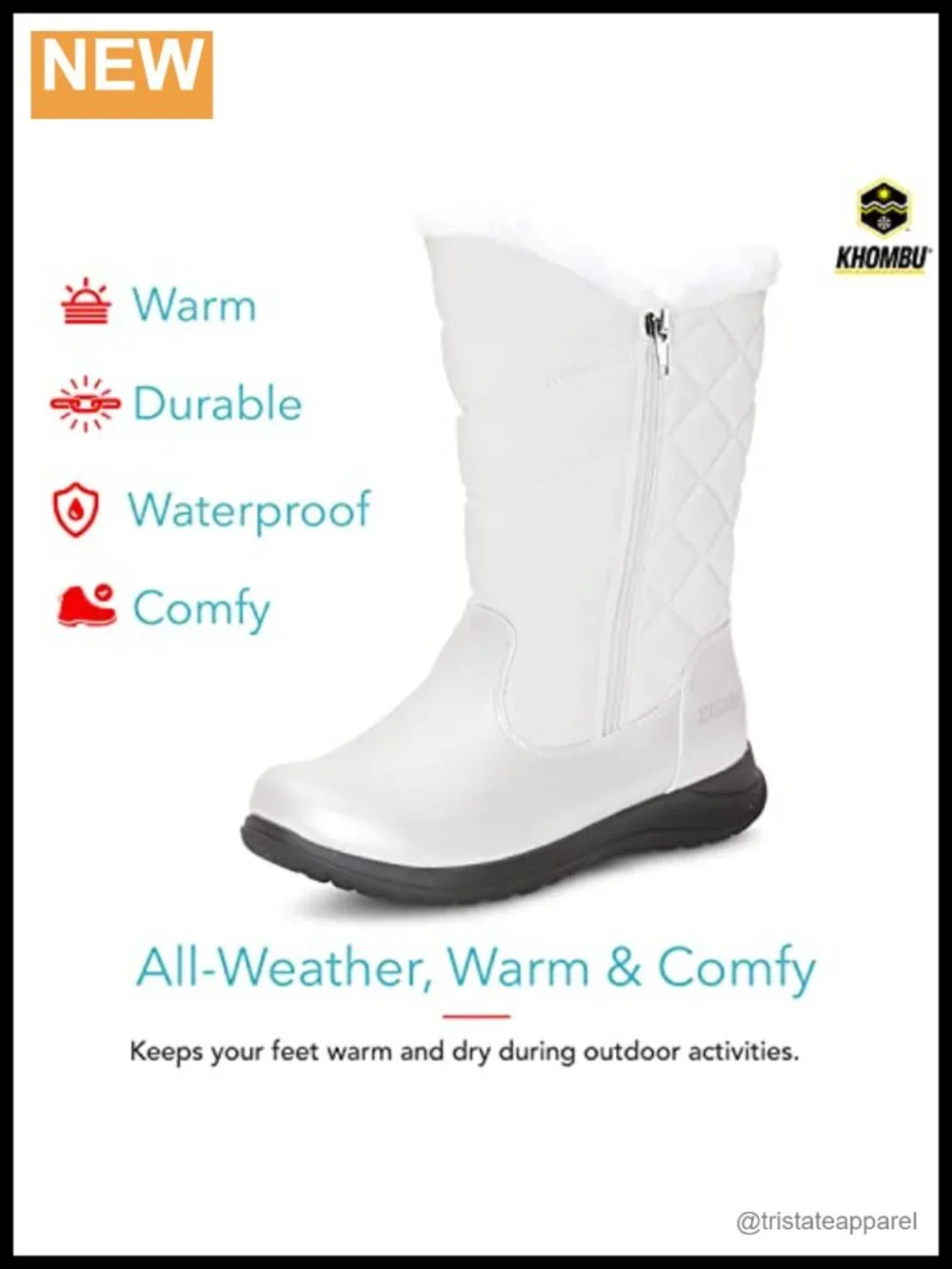 Khombu Women's Carly Mid Winter Snow Boots with Zippers